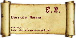 Bernula Manna névjegykártya
